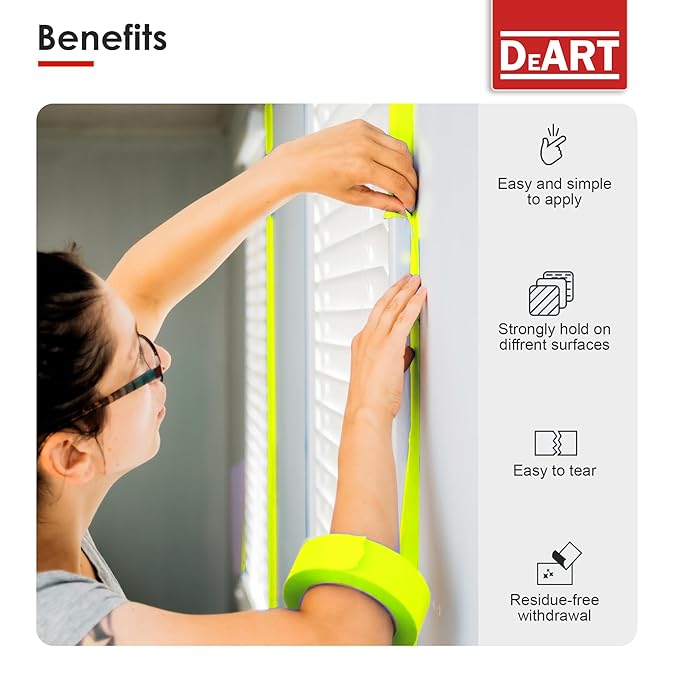 DEART Colored Masking Painters Labeling Tape Masking Tape 1 inch Color Painter Tapes for Arts & Crafts Labeling or Coding, Kids Art Supplies Color Tape Rolls, Colorful Craft Tapes