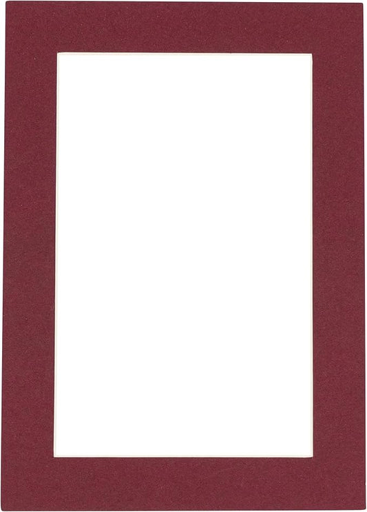 5x7 Mat for 8.5x11 Frame - Precut Mat Board Acid-Free Maroon 5x7 Photo Matte Made to Fit a 8.5x11 Picture Frame, Premium Matboard for Family Photos, Show Kits, Art, Picture Framing, Pack of 1 Mat