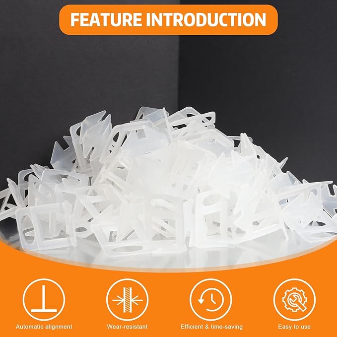 DGSL Tile Leveling System, 4500 Tile Spacers Clips 1/16 Inch Tile Tools, Tile Installation Tools for Professional Ceramic Tile and Stone Installation