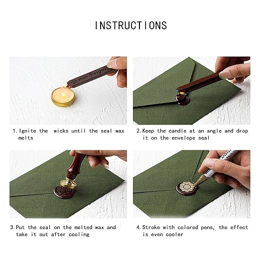 12 Pieces Sealing Wax Sticks with Wicks for Letter Sealing Stamp Wedding Invitations, Packaging Decoration (Red-Gold)