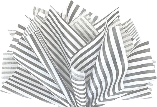 Flexicore Packaging Gray Pin Stripe Print Gift Wrap Tissue Paper Size: 15 Inch X 20 Inch | Count: 10 Sheets | Color: Gray Pin Stripe