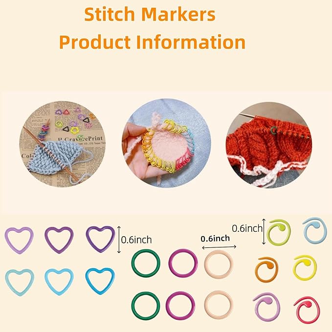 Hilsayum Star Shape Metal Stitch Markers Knitting,50Pcs Colorful Crochet Stitch Markers for Knitting Yarn and DIY Crafts