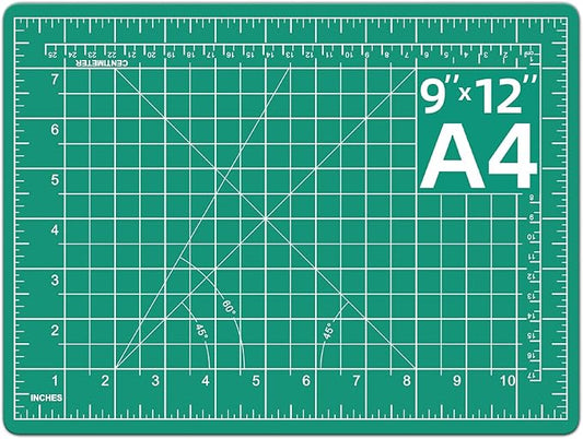 DIYSELF Cutting Mat - 9in12in, A4 Size, Double-Sided, Rotating Mat for Crafts, Sewing, Quilting & More