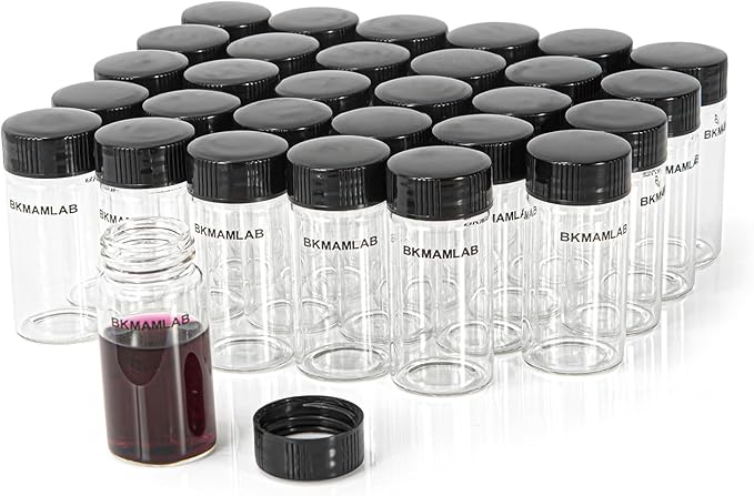 20ml Clear Small Glass Vials 30pcs with Screw Caps(30pcs)
