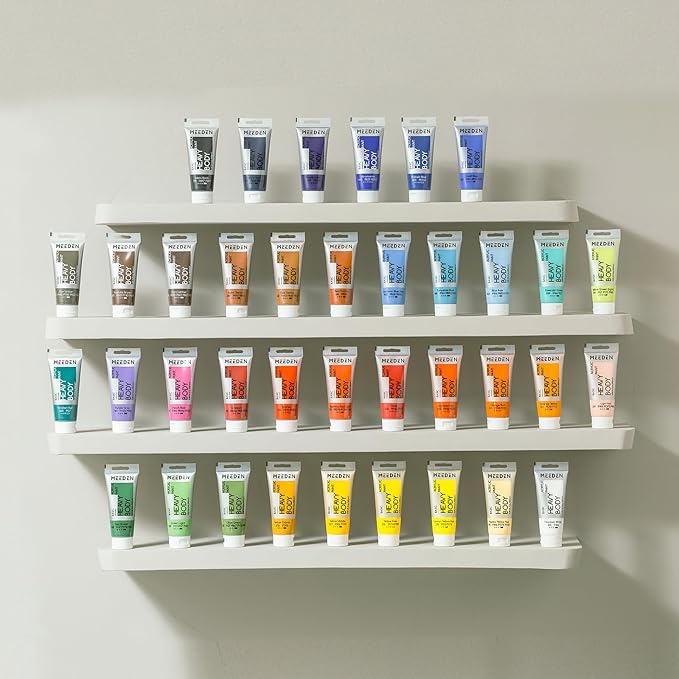MEEDEN Acrylic Paint Orange Yellow: Bundled with Titanium White Color - 100ml/3.38oz x 2 Bulk Heavy Body Acrylic Paint Tubes for Art Craft Painting