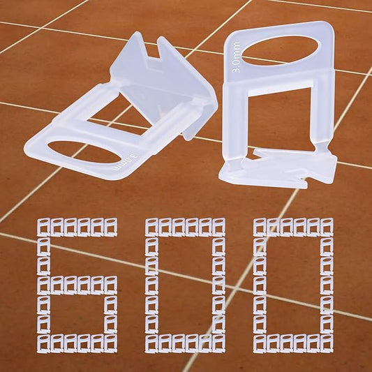 600 PCS Tile Leveling System Clips 1/8''(3mm) 600-Piece Tiles Leveler Spacers Tool for Professional Ceramic Tile and Stone Installation