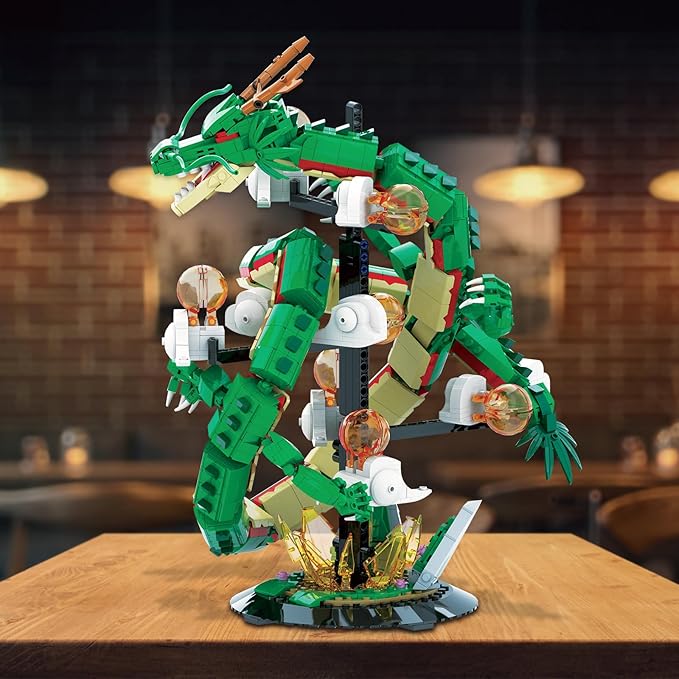 JMBricklayer Dragon Building Set for Adults 70134, Lighting Dinosaur Collectible Model to Build,Ideal Divine Dragon Building Blocks Model with Display Stand, Christmas Birthday Gifts for Boys Adults