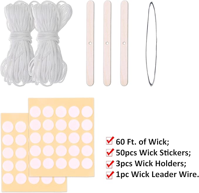 MILIVIXAY 3PCS Pillar Candle Molds - Plastic Cylinder Candle Mold Set for Candle Making-Candle Making Molds-60 Ft. of Wick, 50pcs Wick Stickers, 3pcs Wick Holders and 1pc Iron Wire Included as a Gift.