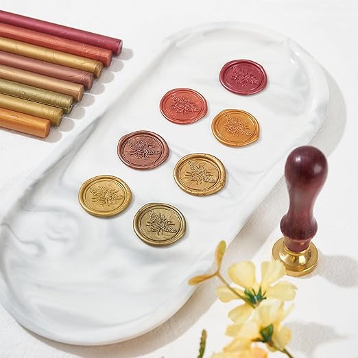 20pcs Bronze Wax Sealing Sticks, Antique Gold, for 0.28'' Glue Gun, Wax Seal Stamp, Wedding Invitations, Envelopes, Christmas Gifts