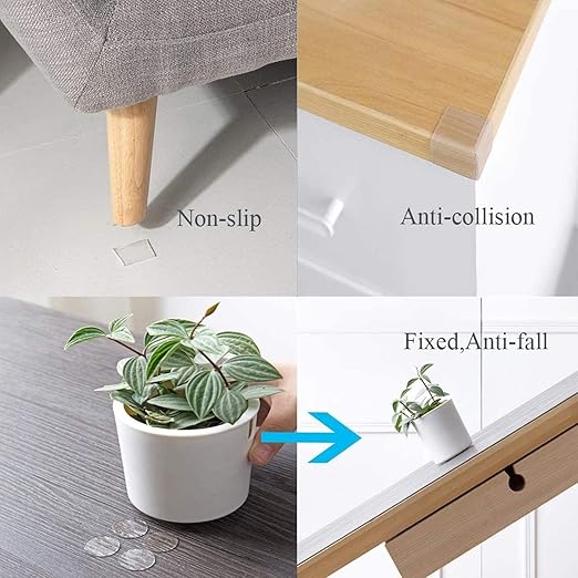 BRAVESHINE Double Sided Adhesive Tape - 18 Pack Removable Wall Stick Mounting Tape - Washable Clear Nano Tape for Crafts Decorations, Keep Rug Corner Flat, Indoor Outdoor Use - Round 2 Inch