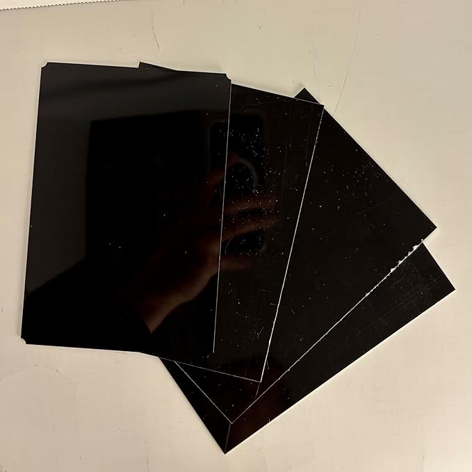 Blank Metal Plates for Laser Engraving - 4 Pack | Aluminum Sheets 0.020" Thick | CO2, Diode, Fiber Laser Compatible | Multiple Sizes & Colors (Black (engraves gold), .75x3 inch)