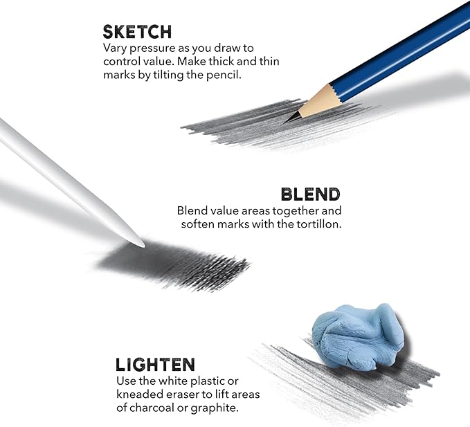 ArtSkills Sketch Pencils for Drawing, Graphite Art Pencil Set for Sketching & Shading, 8pc (Pack of 2)