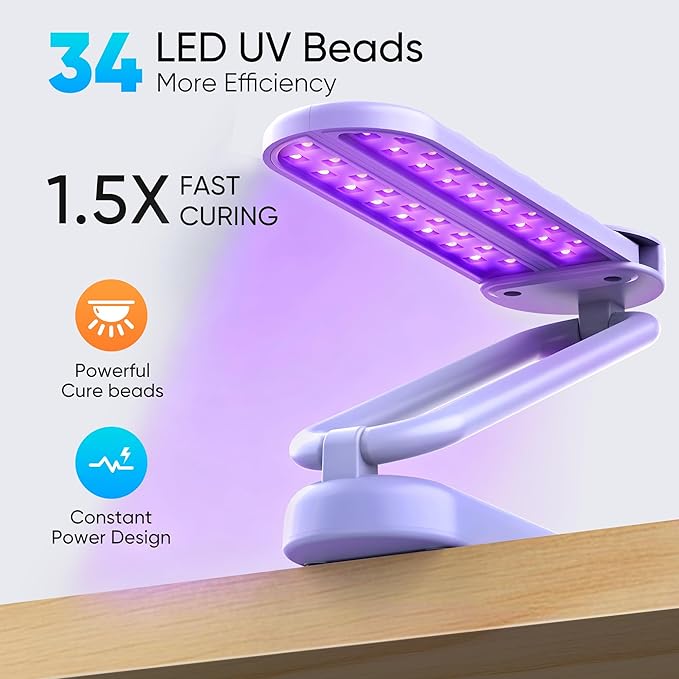 PPESULK Cordless UV Light for Resin Curing, 3000mAh Rechargeable Fast UV Light with 34 Beads and LCD Timer Display, Portable UV Resin Curing Machine for Resin Molds, Jewelry Making, DIY Crafts