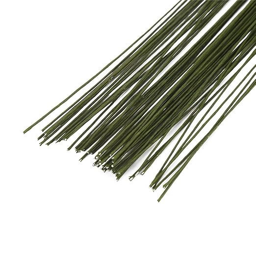 DECORA 26 Gauge Dark Green Floral Wire for Flower Wrap16 inch,50/Package