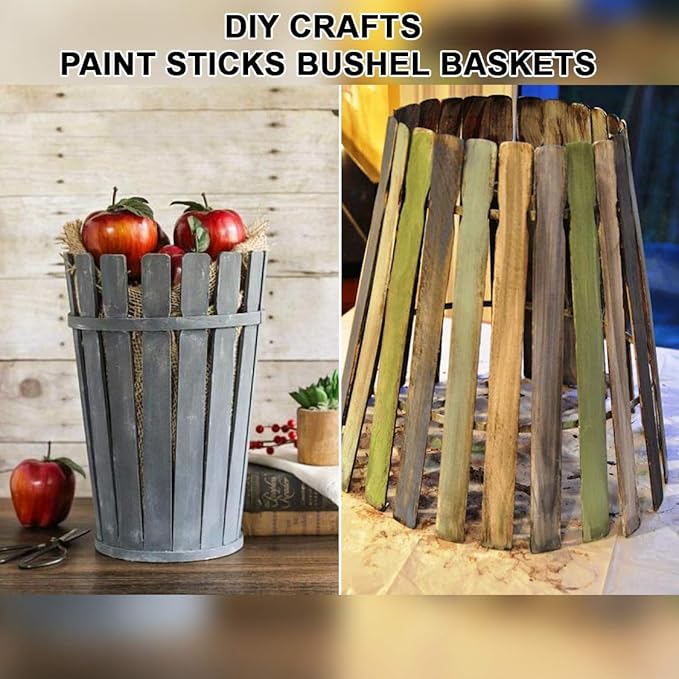 Wooden Paint Stir Sticks - Rewiss 10 Inch Paint Sticks Stirrers for Paddles Resin or Wood Craft Sticks, Garden and Library Markers(Pack of 50)