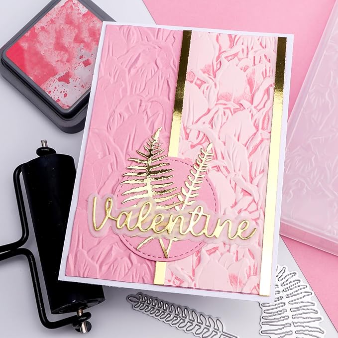 BAOFALI 3D Embossing Folder for Card Making, Leaves Plastic Texture Fades Embossing Folder Template for Scrapbooking and Other Paper Craft Album Stamps DIY Decoration 6.3" L x 4.5" W