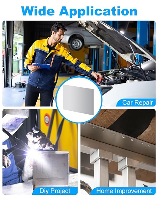 4 Pcs 20 Gauge Sheet Metal Plates, 12" x 6" Cold Rolled Steel Plates, Weldable Steel Sheet Metal for Professional, Industrial, DIY Use