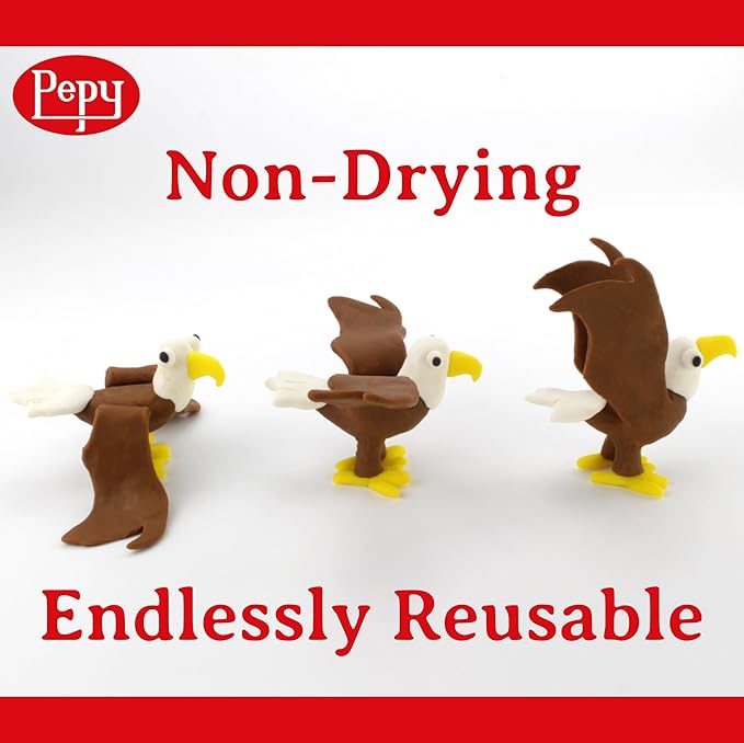 Pepy Plastilina Reusable and Non-Drying Modeling Clay; Set of 24 Bars, 1.4 Ounce Each, Perfect for Arts and Crafts Projects, Dark Green