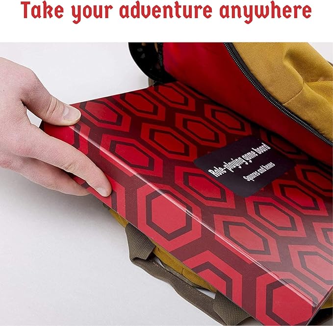 The Authentic Role-Playing Game Board by Hexers, Mat Alternative, Compatible with Dungeons and Dragons D&D DND Pathfinder RPG, 27x23 inches, 1 inch Square and Hexes Battle Grid, Foldable & Dry Erase