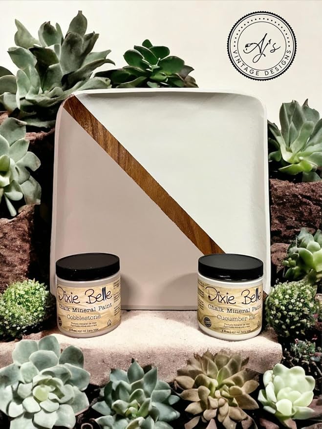 Dixie Belle Paint Company Chalk Finish Furniture Paint - Cucumber Ice (4oz) - Matte Subtle Green Chic Chalk Mineral DIY Furniture Paint