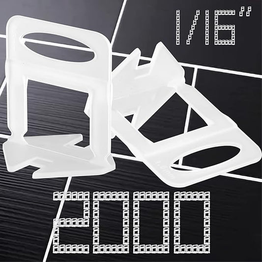 1/16” Tile Leveling System Spacers 2000 PCS Tile Leveling Clips Kit Prevent Tile lippage Leveler Spacers for DIY Professional Ceramic Tile and Stone Installation (1/16 IN, 2000)