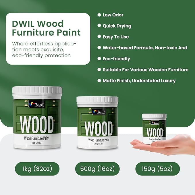 DWIL Matte Finish Furniture Paint - 5 Oz Wood Paint for Cabinets, Doors, Tables, and Dressers Refinishing - Water-Based, Non-Toxic & Odorless, Easy to Apply(White)-Trial Pack