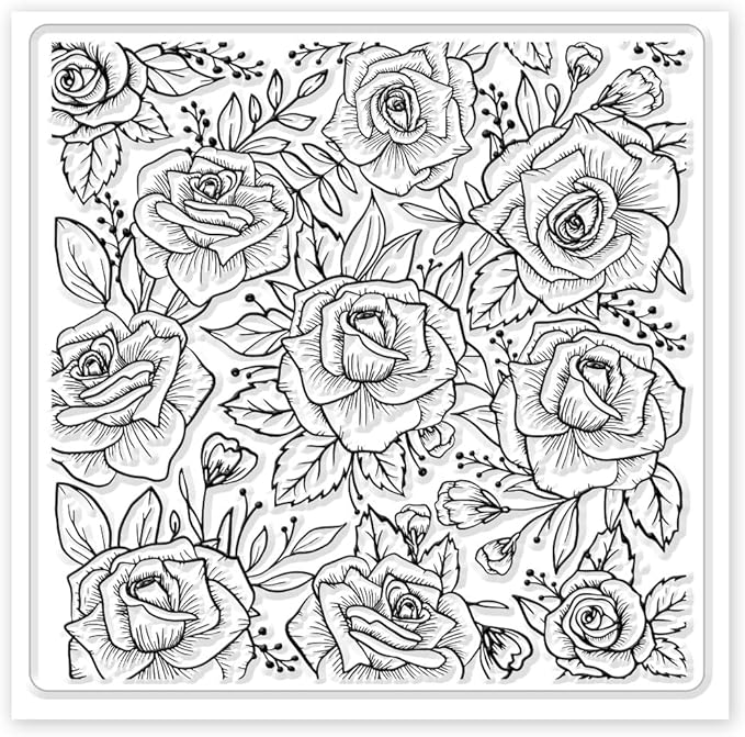CHGCRAFT Polymer Clay Texture Sheets Rose Background Silicone Texture Stamp Sheets for Polymer Clay Texture Mat for Making Earrings Jewerly, Polymer Clay Earrings Tools, 5.5x5.5inch