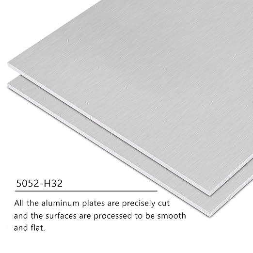 2Pack 5052 H32 Thin Aluminum Sheet Metal 12 x 12 x 1/64 (0.02”) Inch Plain Aluminum Plate Covered with Protective Film, Rectangle 0.5MM Aluminum Metal Plate for Crafting, Industrial