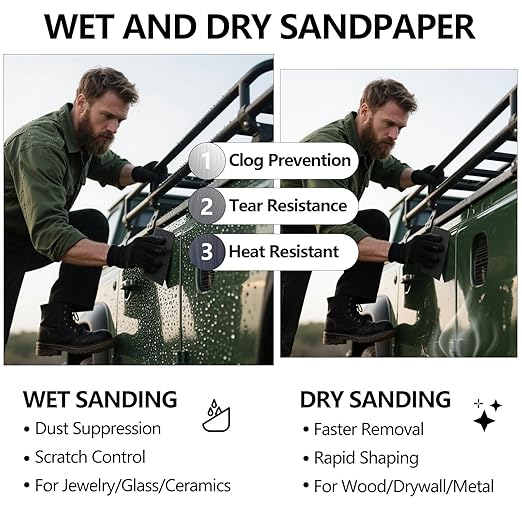 150 Grit Sandpaper, 9 x 11 Inch Wet Dry Sand Paper Hand Abrasive Sanding Sheets for Wood Metal Automotive Sanding and Polishing, Coarse - 10 Sheets