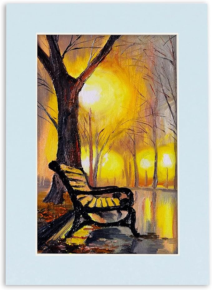 5.5x8.5 Mat for 8.5x11 Frame - Precut Mat Board Acid-Free Show Kit with Backing Board, and Clear Bags Baby Blue 5.5x8.5 Photo Matte For a 8.5x11 Picture Frame Matboard for Framing, Pack of 1 Mat
