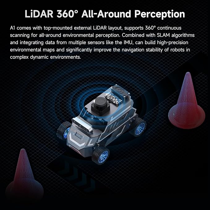 Yahboom for Jetson Orin Nano 8GB Super Ackerman Chassis, ROS2 AI Coding Robot with Large AI Model, SLAM Mapping and Autonomous Driving(Superior Ver with Orin Nano 8GB)