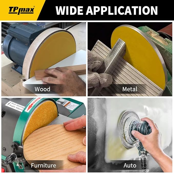 6-Inch 80-Grit Gold PSA Sanding Discs, 40 Pack – Pro-Grade Self-Adhesive Stickyback Sandpaper with Quick-Release Tabs for DA Sander, Medium-Coarse Automotive/Wood/Metal Sanding