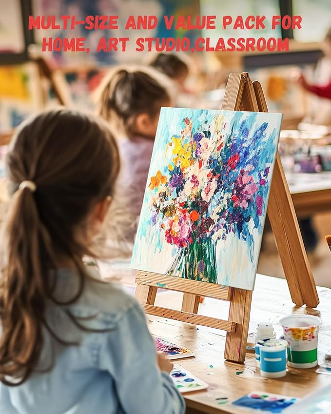 Simetufy 30 Pack 9x12 Inch Canvas Boards for Painting Bulk, Kids Art Novices Blank Canvas Panels, Gesso Primed 100% Cotton for Acrylic Oil Watercolor Tempera Paint