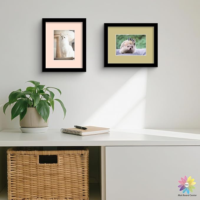 Mat Board Center, Pack of 50, 8x10 for 5x7 Mixed Color Mats - Acid Free, 4-ply Thickness, White Core - for Pictures, Photos, Framing