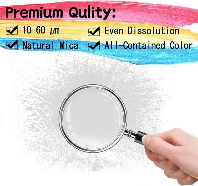 [60g White + 40g Black] Mica Powder - 100g Mica Powder for Epoxy Resin - Pigment Powder Dye for Resin/Eye Shadow/Soap Making/Nails/Bath Bombs etc.
