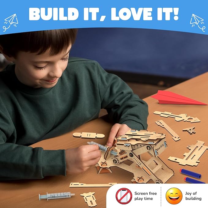 Smartivity DIY 2in1 Hydraulic Airplanes & Darts Launcher STEM Toy for Kids Ages 6-14 Years I Birthday Gifts for Smart Kids | DIY Science Kit for Boys & Girls 6, 8,10,12,14 Years Old