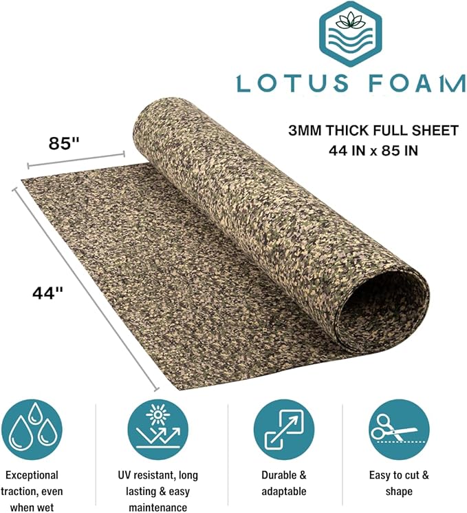 LotusFoam Large 3mm EVA Foam Sheet - 44"x 85" High Density Foam 130 kg/m3 for Cosplay, Costumes, Crafts, Flooring, Outdoor Use - 35 Colors (Army Camo) - Army Camo