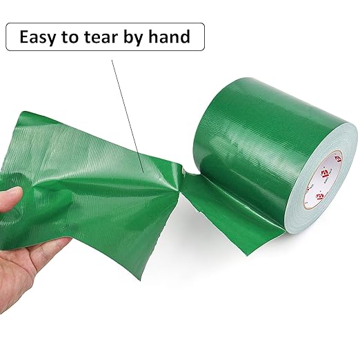 BOMEI PACK 6" Green Duct Tape,Wider Roll,6 Inches x 60 Yards,9 Mil Thick Heavy Duty, Industrial Strength,No Residue,Waterproof and Tear by Hand,Multi-Use for Indoor & Outdoor Repairs