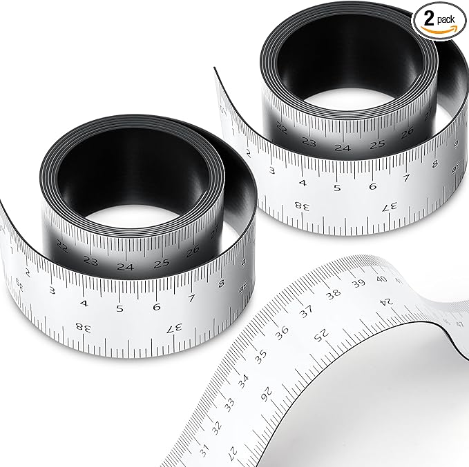 2 Pcs 39.37 Inch Magnetic Ruler Flexible Magnetic Ruler Magnet Measuring Tape with Both Inches and Centimeters, Suitable for Whiteboard, Lathes, Workshops, Table Saws, Mills, Easy to Take