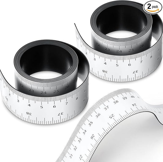 2 Pcs 39.37 Inch Magnetic Ruler Flexible Magnetic Ruler Magnet Measuring Tape with Both Inches and Centimeters, Suitable for Whiteboard, Lathes, Workshops, Table Saws, Mills, Easy to Take