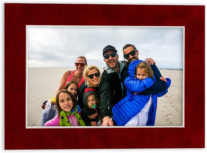 Pack of TEN 11x14 Mats Bevel Cut for 8.5x11 Photos - Acid Free Bright Red Suede Precut Matboards For Pictures, Photos, Framing - 4-ply Thickness
