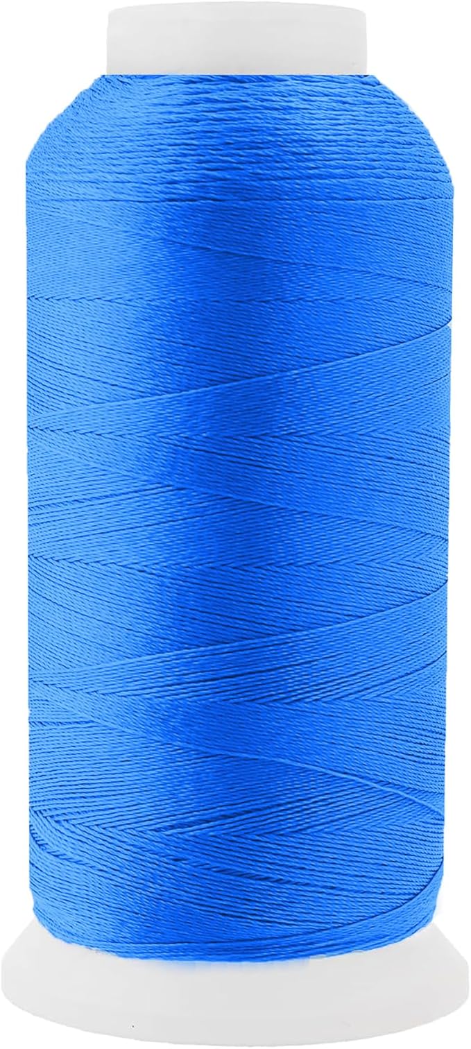 Mandala Crafts Sky Blue Heavy Duty Thread - 1500 Yds Tex 70 Thread for Sewing Drapery Jeans Leather Hair Outdoor Marine Upholstery