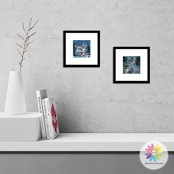 Mat Board Center, Pack of 10, 10x10 for 6x6 White Photo Picture Mats - Acid Free, 4-ply Thickness, White Core - for Pictures, Photos, Framing