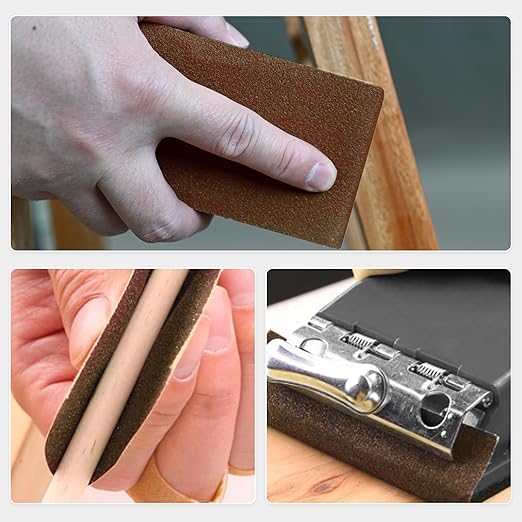 KENDO 65PCS Sand Paper Variety Pack Sandpaper 6 Grits Assorted for Wood Furniture Finishing, Metal Sanding and Automotive Polishing, Wet Dry Sandpaper 40/80/120/160/400/600 Grit
