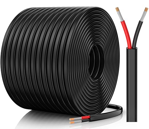 18 Gauge Wire, 18 AWG 2 Conductor Electrical Wire, Flexible/Oxygen-Free Tinned Copper/Stranded PVC 18/2 Cord for Automotive, Marine, LED Strips, Solar, RV, Lighting (200FT)
