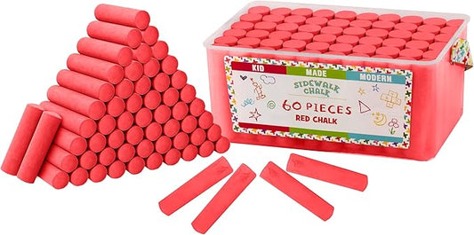 Kid Made Modern 60 Count Pack of Sidewalk Chalk (Red)
