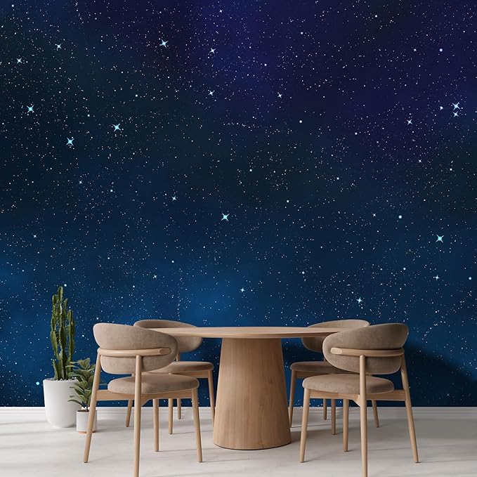 wall26 Large Wall Mural Beautiful Scenery of The Starry Night Self-Adhesive Vinyl Wallpaper Removable Wall Sticker - 132x144 inches