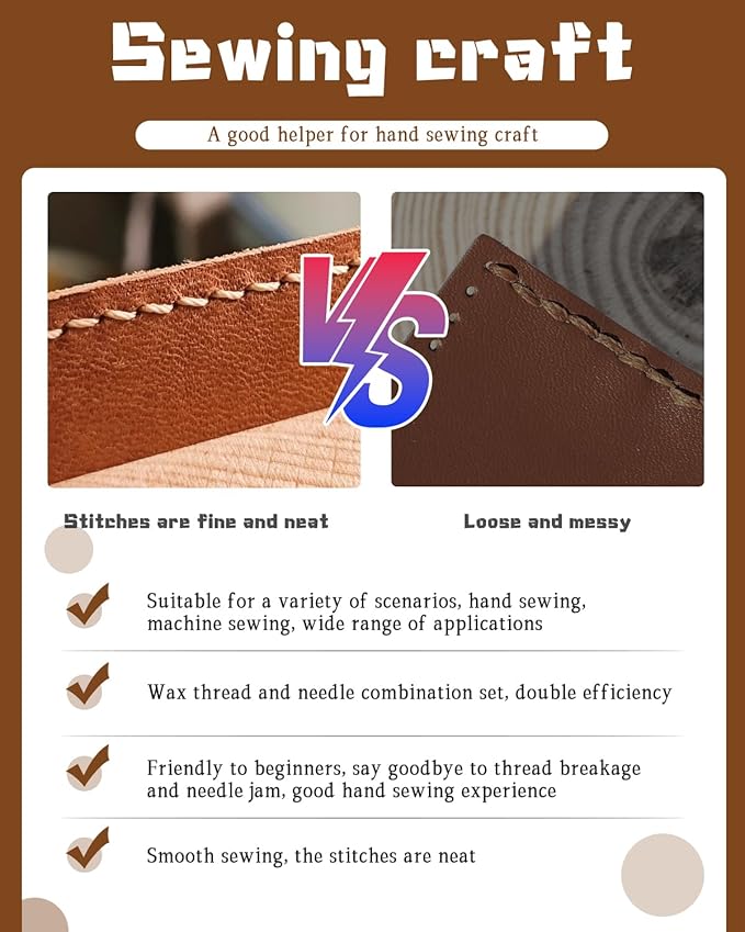 DIUDUS 218 Yards Upholstery Thread, Heavy Duty Thread for Hand Sewing, Sewing Kit with 9 Upholstery Needles for Hand Stitching Bookbinding Repair Canvas
