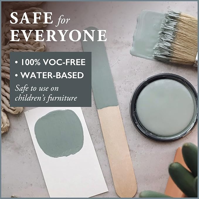 AMY HOWARD AT HOME Chalk-Based One Step Paint for Furniture, Cabinetry, Decor, Finish, and More | No Stripping, Sanding, or Priming | Medium Base | 16 Ounce | Cartouche Green