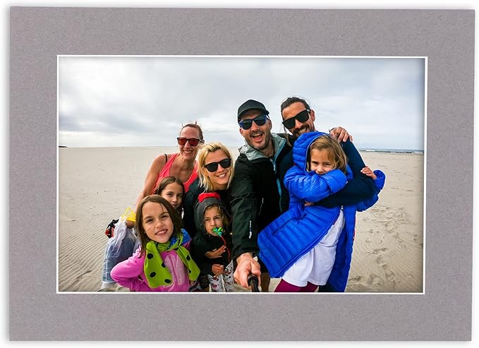 6x8 Mat for 8x10 Frame - Precut Mat Board Acid-Free Show Kit with Backing Board, and Clear Bags Charcoal 6x8 Photo Matte Made to Fit a 8x10 Picture Frame Matboard for Framing, Pack of 25 Mats
